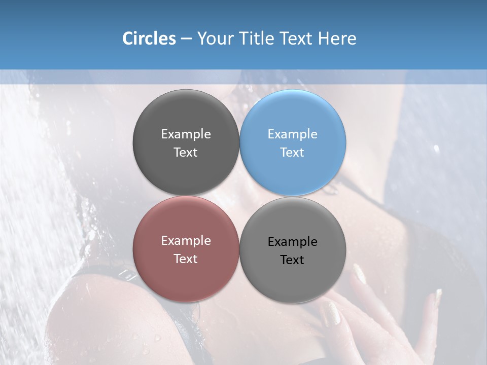 A Woman In A Black Bikini Posing Under A Shower PowerPoint Template