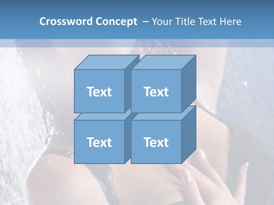 A Woman In A Black Bikini Posing Under A Shower PowerPoint Template