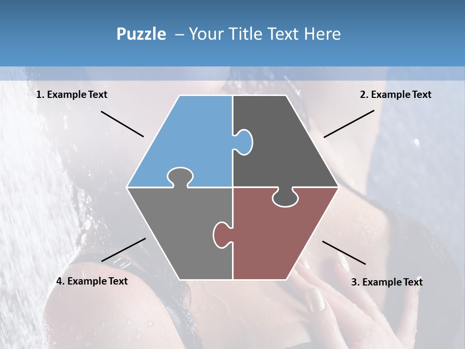 A Woman In A Black Bikini Posing Under A Shower PowerPoint Template