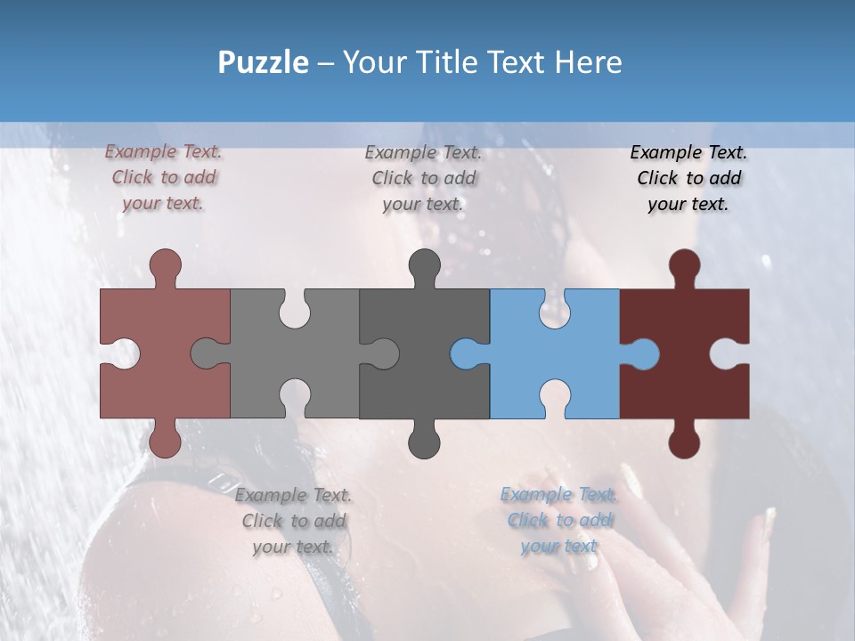 A Woman In A Black Bikini Posing Under A Shower PowerPoint Template