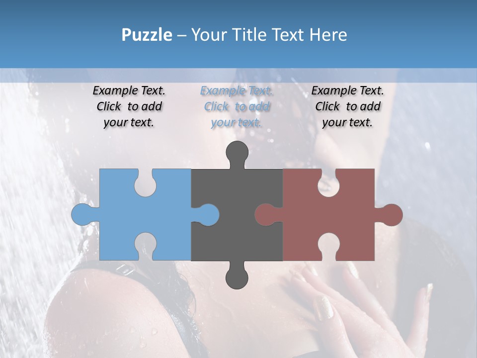 A Woman In A Black Bikini Posing Under A Shower PowerPoint Template