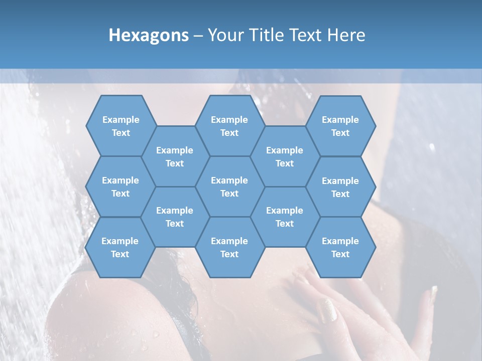 A Woman In A Black Bikini Posing Under A Shower PowerPoint Template