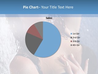 A Woman In A Black Bikini Posing Under A Shower PowerPoint Template