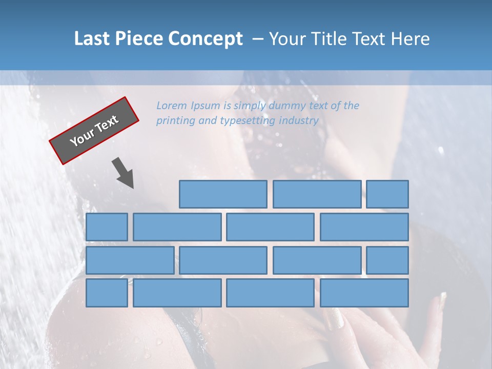 A Woman In A Black Bikini Posing Under A Shower PowerPoint Template