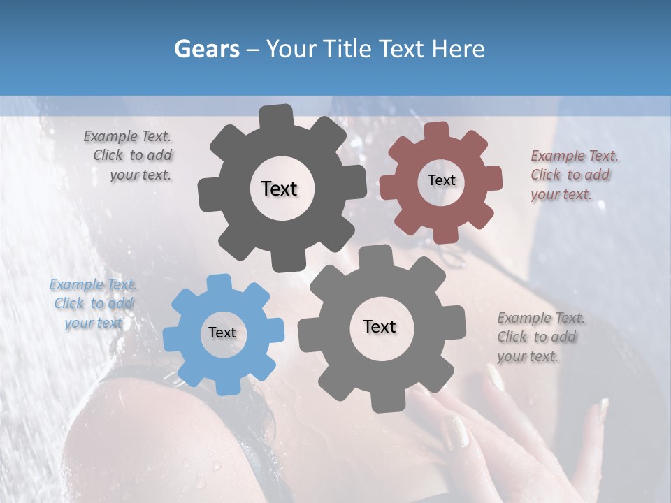 A Woman In A Black Bikini Posing Under A Shower PowerPoint Template