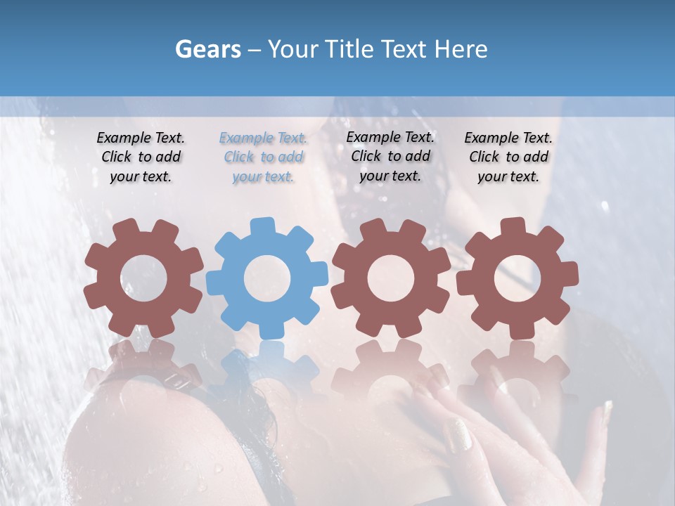 A Woman In A Black Bikini Posing Under A Shower PowerPoint Template