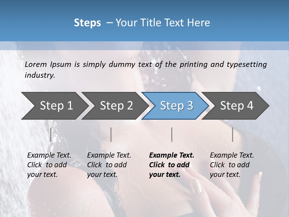 A Woman In A Black Bikini Posing Under A Shower PowerPoint Template