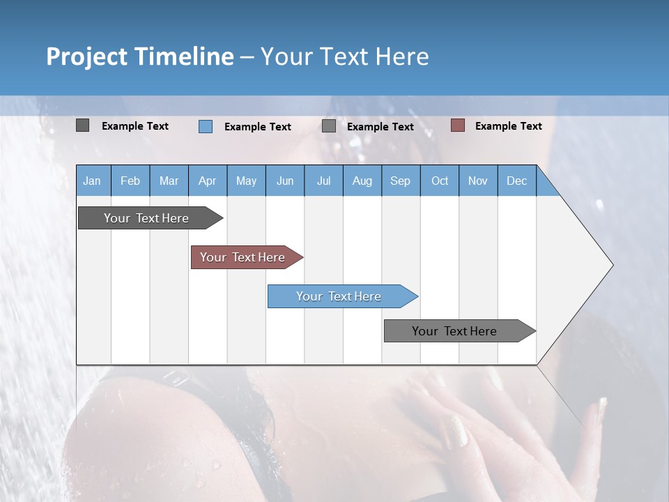 A Woman In A Black Bikini Posing Under A Shower PowerPoint Template