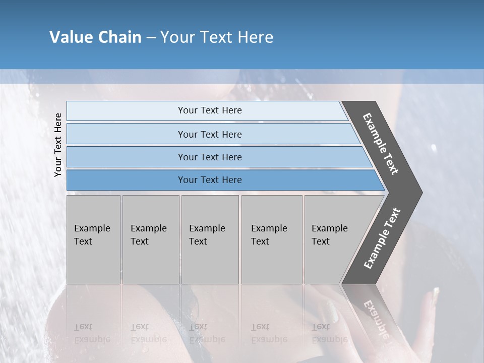 A Woman In A Black Bikini Posing Under A Shower PowerPoint Template