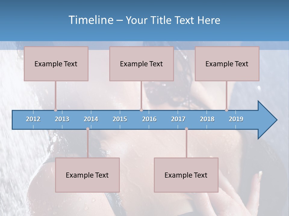 A Woman In A Black Bikini Posing Under A Shower PowerPoint Template