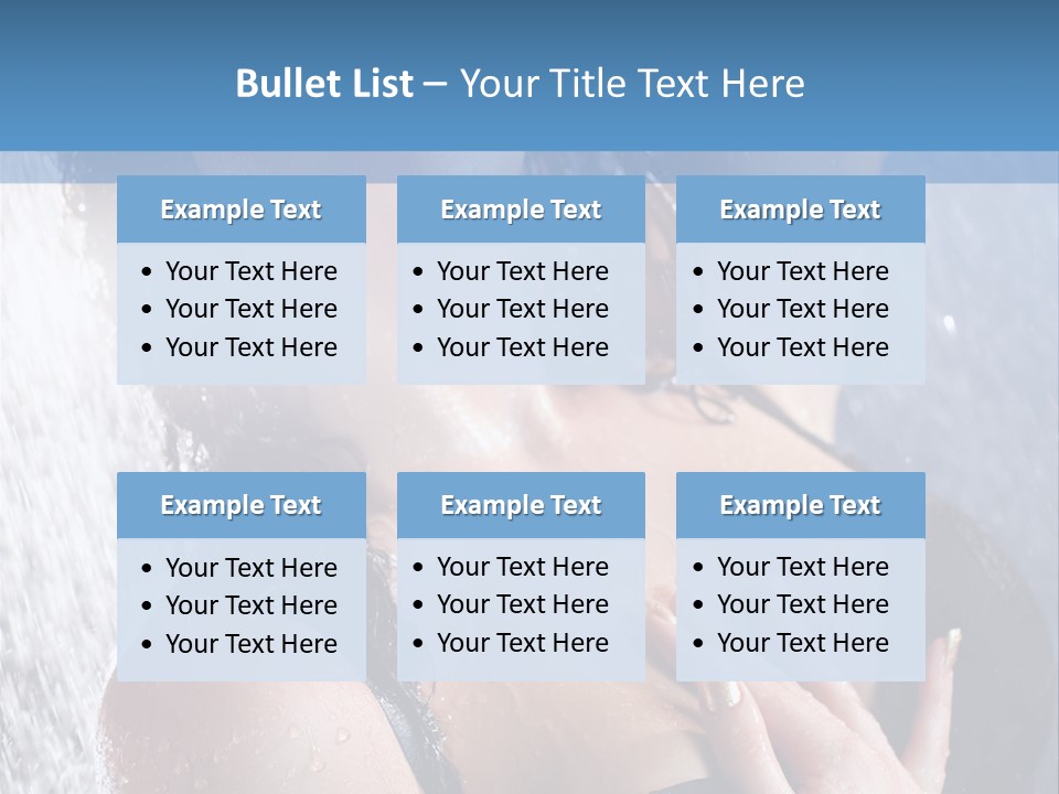 A Woman In A Black Bikini Posing Under A Shower PowerPoint Template