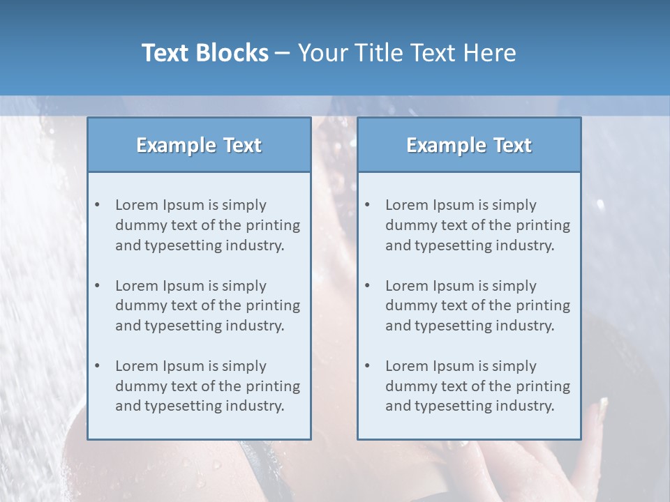 A Woman In A Black Bikini Posing Under A Shower PowerPoint Template
