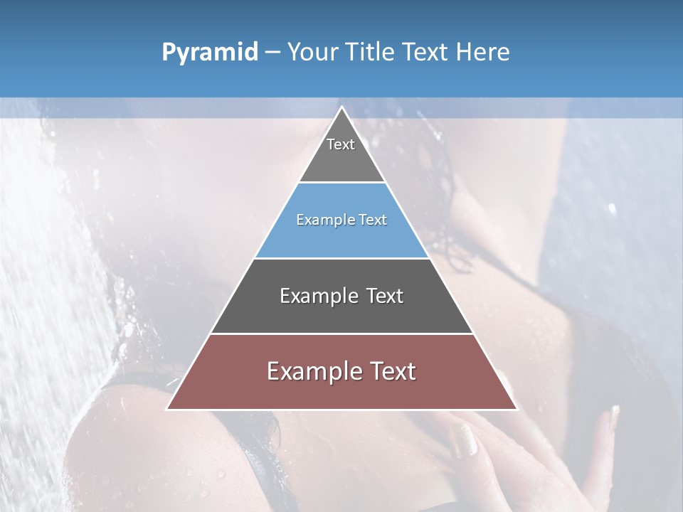 A Woman In A Black Bikini Posing Under A Shower PowerPoint Template