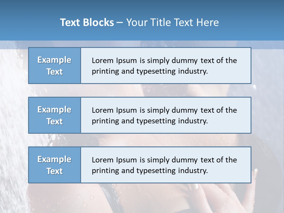 A Woman In A Black Bikini Posing Under A Shower PowerPoint Template
