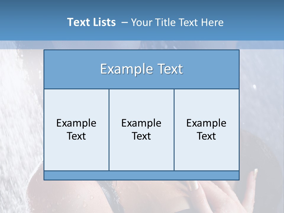 A Woman In A Black Bikini Posing Under A Shower PowerPoint Template