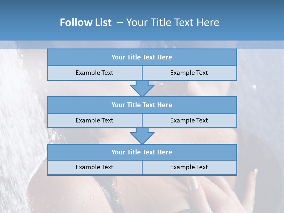 A Woman In A Black Bikini Posing Under A Shower PowerPoint Template