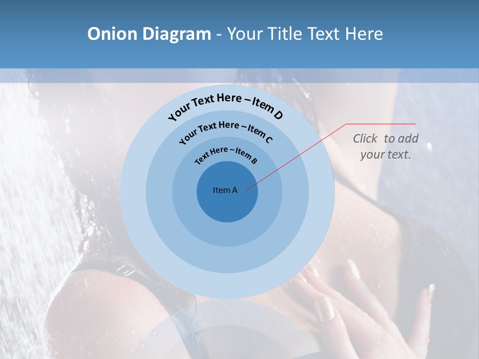 A Woman In A Black Bikini Posing Under A Shower PowerPoint Template