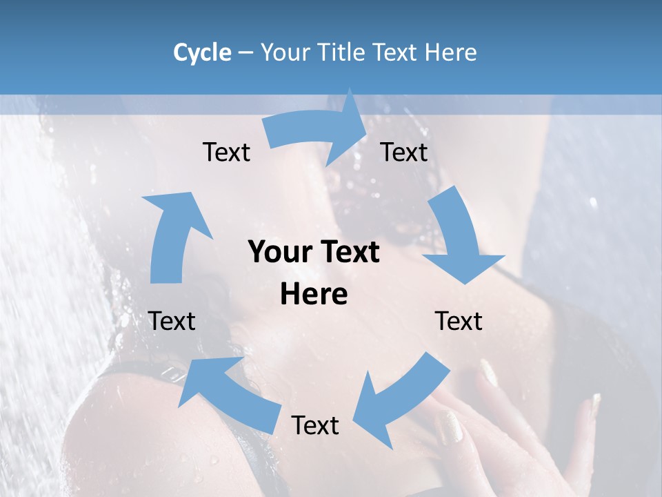 A Woman In A Black Bikini Posing Under A Shower PowerPoint Template