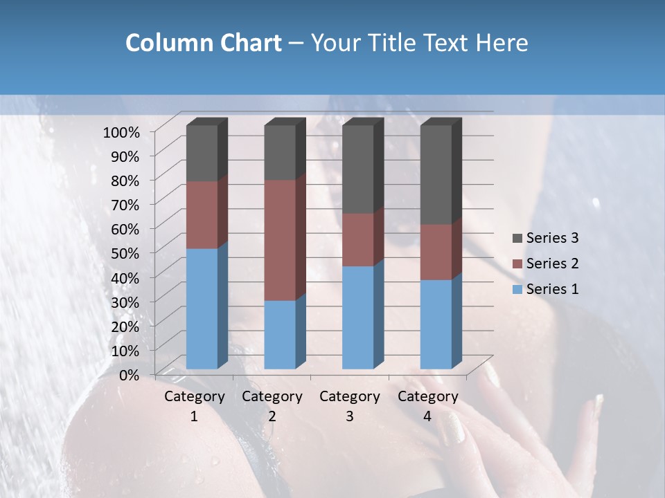 A Woman In A Black Bikini Posing Under A Shower PowerPoint Template
