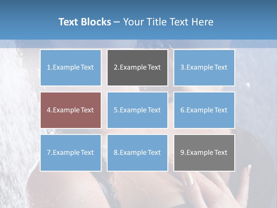 A Woman In A Black Bikini Posing Under A Shower PowerPoint Template