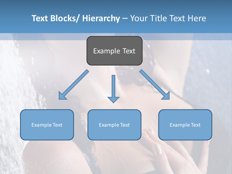 A Woman In A Black Bikini Posing Under A Shower PowerPoint Template