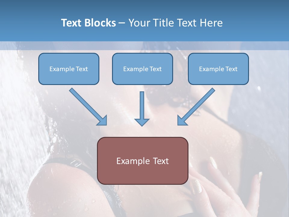 A Woman In A Black Bikini Posing Under A Shower PowerPoint Template