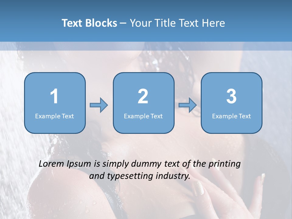 A Woman In A Black Bikini Posing Under A Shower PowerPoint Template