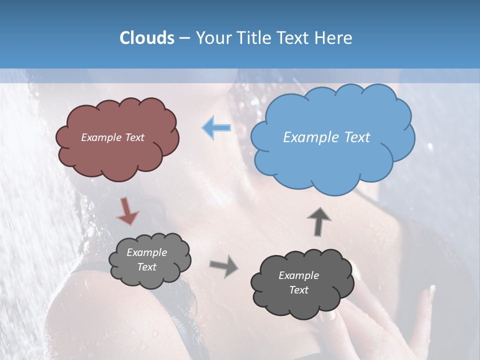 A Woman In A Black Bikini Posing Under A Shower PowerPoint Template