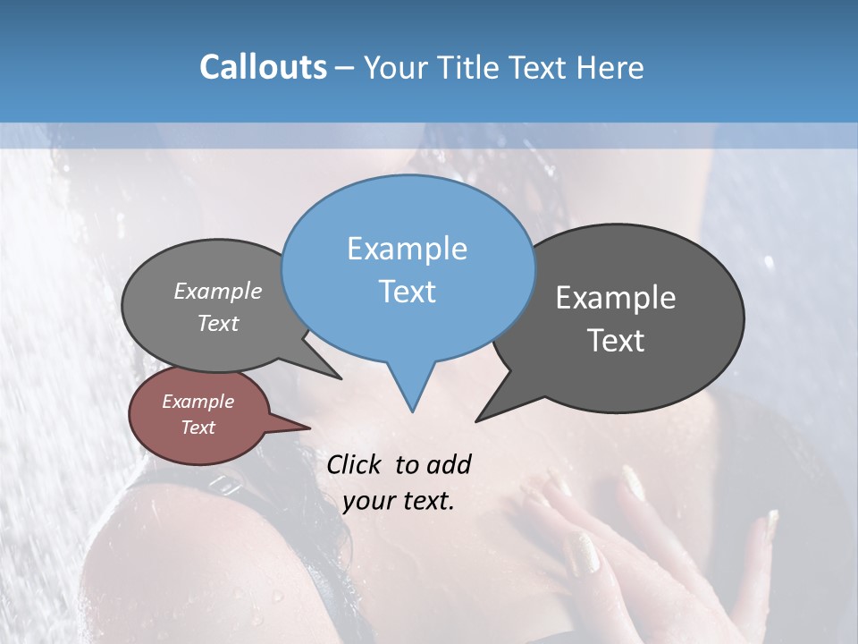 A Woman In A Black Bikini Posing Under A Shower PowerPoint Template