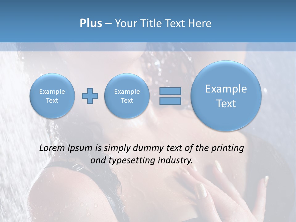 A Woman In A Black Bikini Posing Under A Shower PowerPoint Template