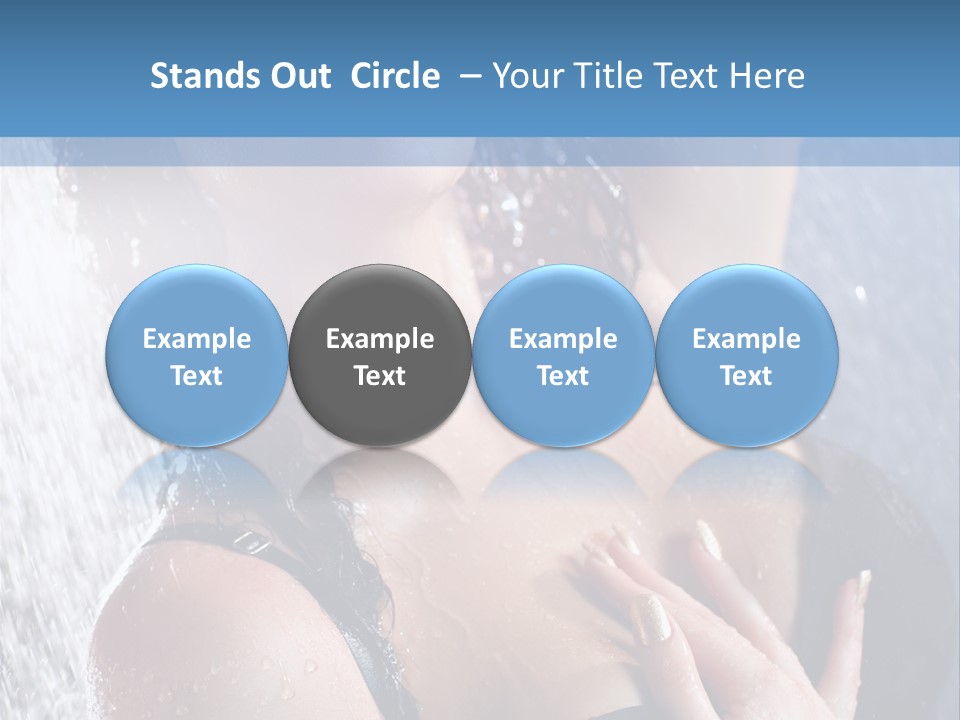 A Woman In A Black Bikini Posing Under A Shower PowerPoint Template