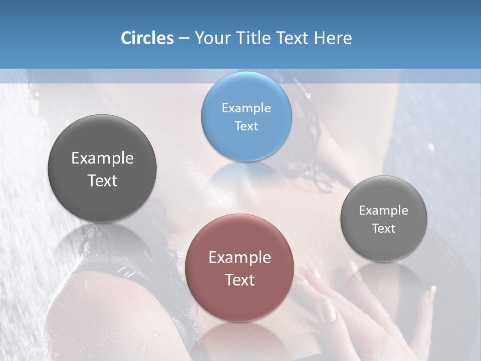 A Woman In A Black Bikini Posing Under A Shower PowerPoint Template