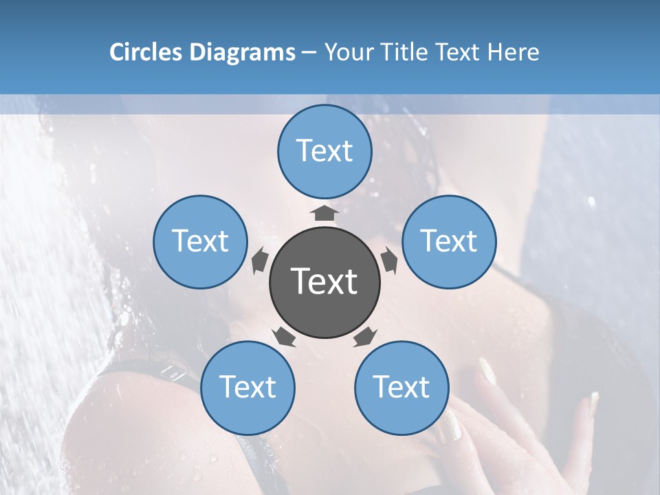 A Woman In A Black Bikini Posing Under A Shower PowerPoint Template