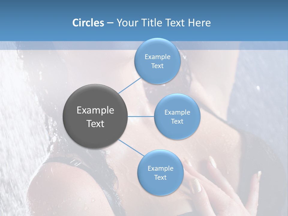 A Woman In A Black Bikini Posing Under A Shower PowerPoint Template