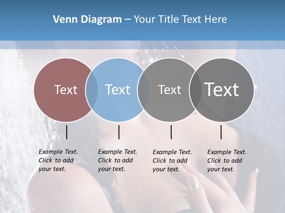 A Woman In A Black Bikini Posing Under A Shower PowerPoint Template