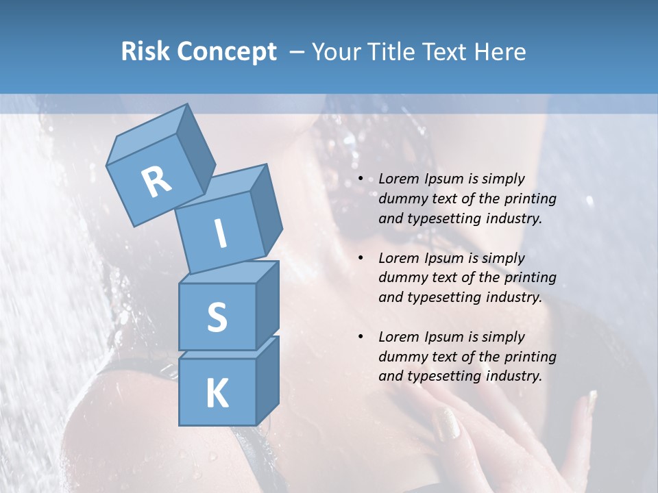 A Woman In A Black Bikini Posing Under A Shower PowerPoint Template