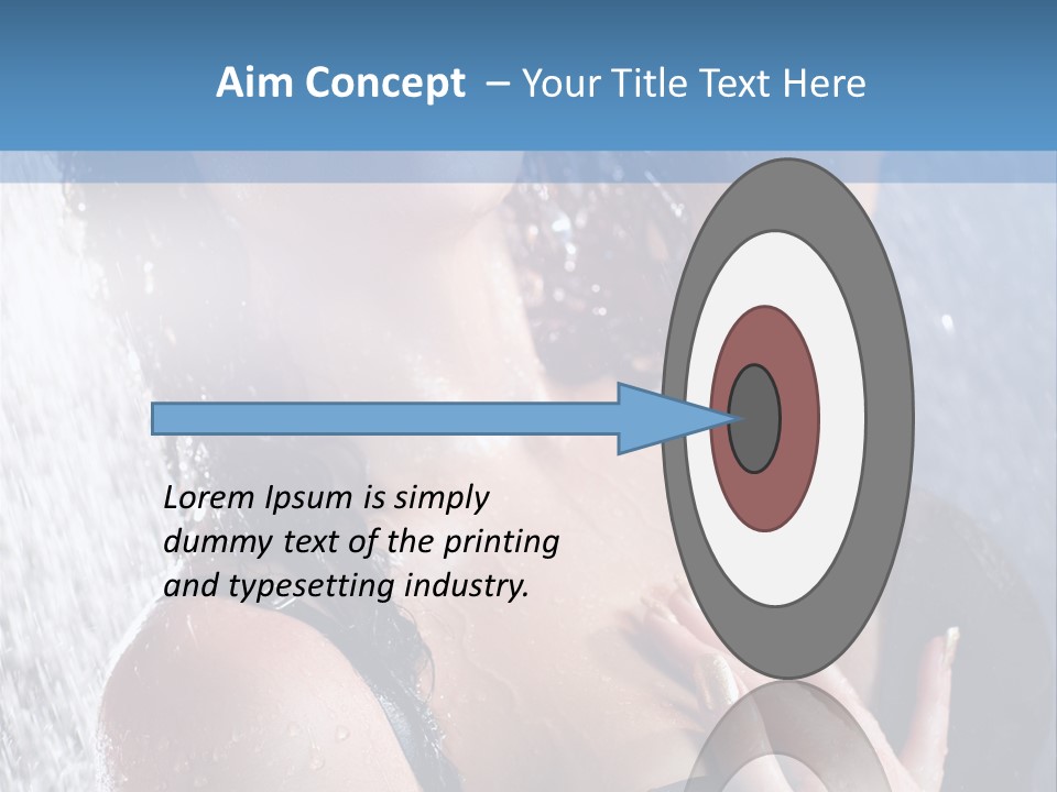 A Woman In A Black Bikini Posing Under A Shower PowerPoint Template