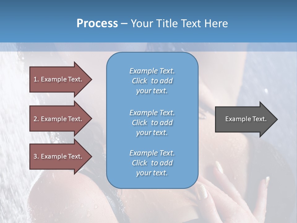 A Woman In A Black Bikini Posing Under A Shower PowerPoint Template