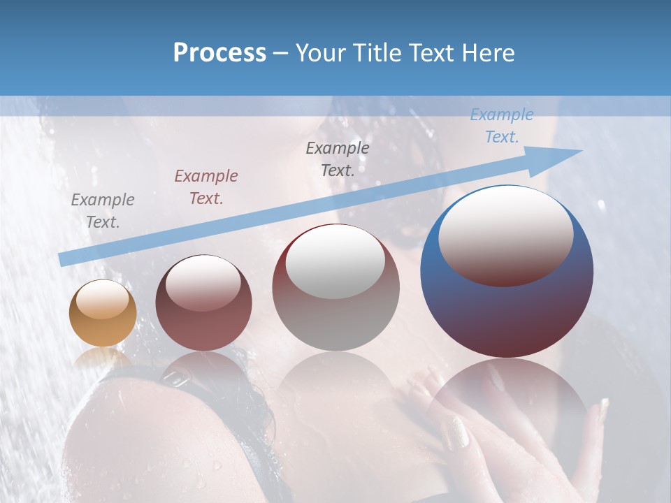 A Woman In A Black Bikini Posing Under A Shower PowerPoint Template