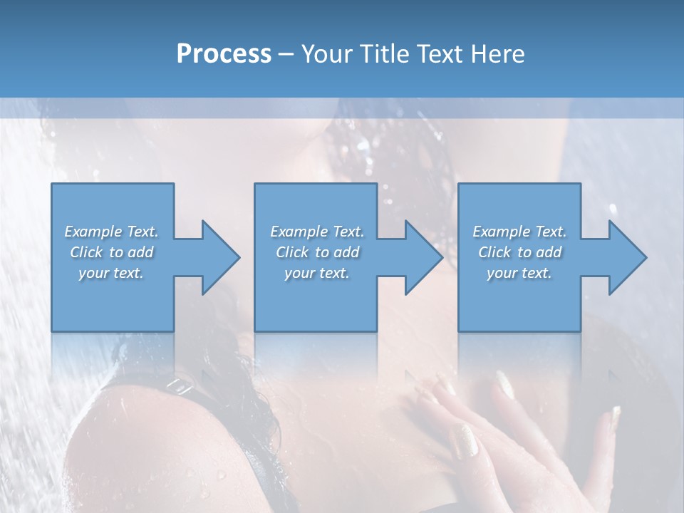 A Woman In A Black Bikini Posing Under A Shower PowerPoint Template