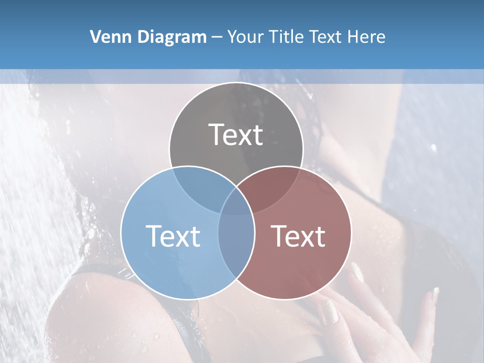 A Woman In A Black Bikini Posing Under A Shower PowerPoint Template