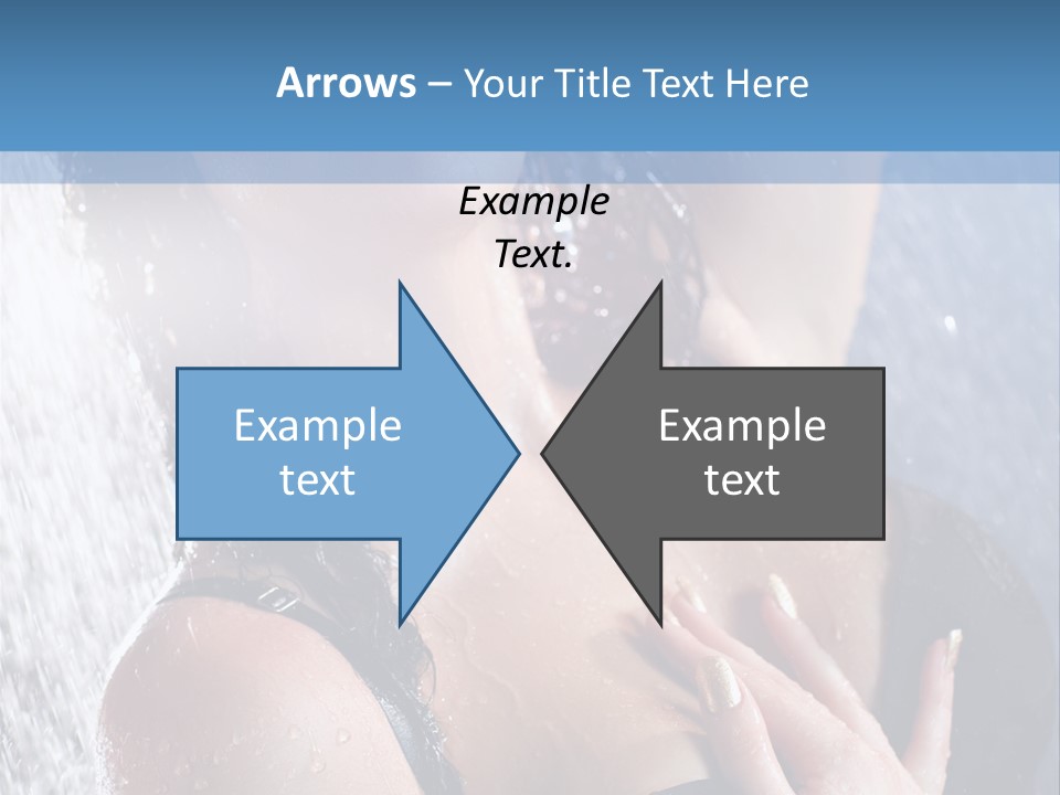 A Woman In A Black Bikini Posing Under A Shower PowerPoint Template