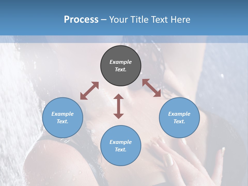 A Woman In A Black Bikini Posing Under A Shower PowerPoint Template