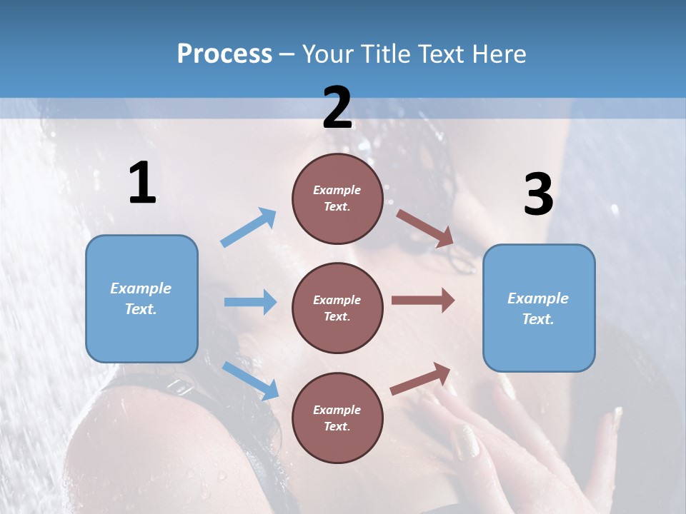 A Woman In A Black Bikini Posing Under A Shower PowerPoint Template