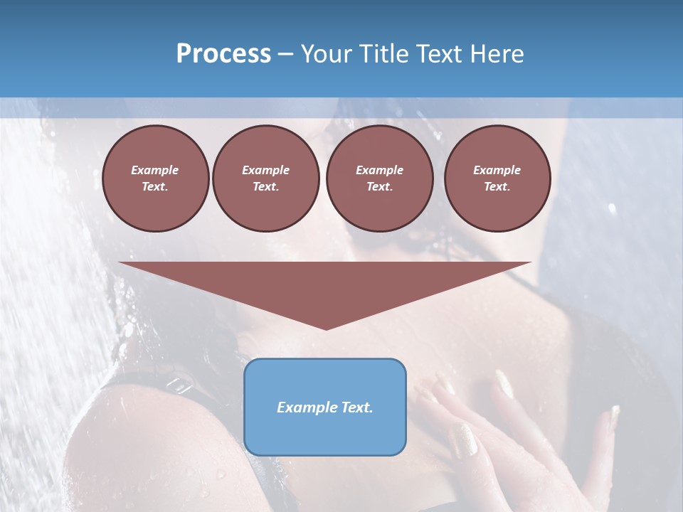 A Woman In A Black Bikini Posing Under A Shower PowerPoint Template