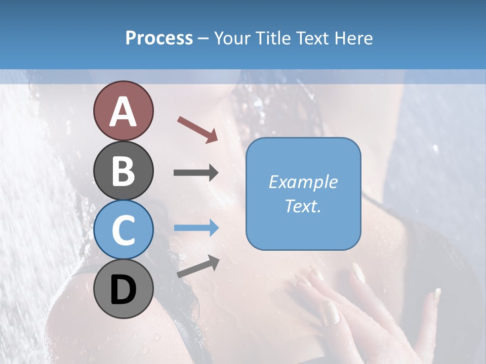 A Woman In A Black Bikini Posing Under A Shower PowerPoint Template