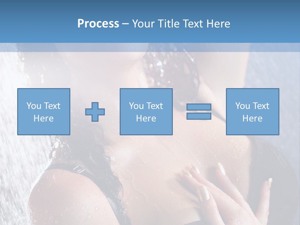 A Woman In A Black Bikini Posing Under A Shower PowerPoint Template