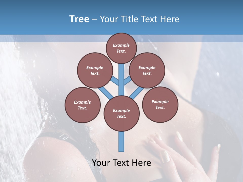 A Woman In A Black Bikini Posing Under A Shower PowerPoint Template