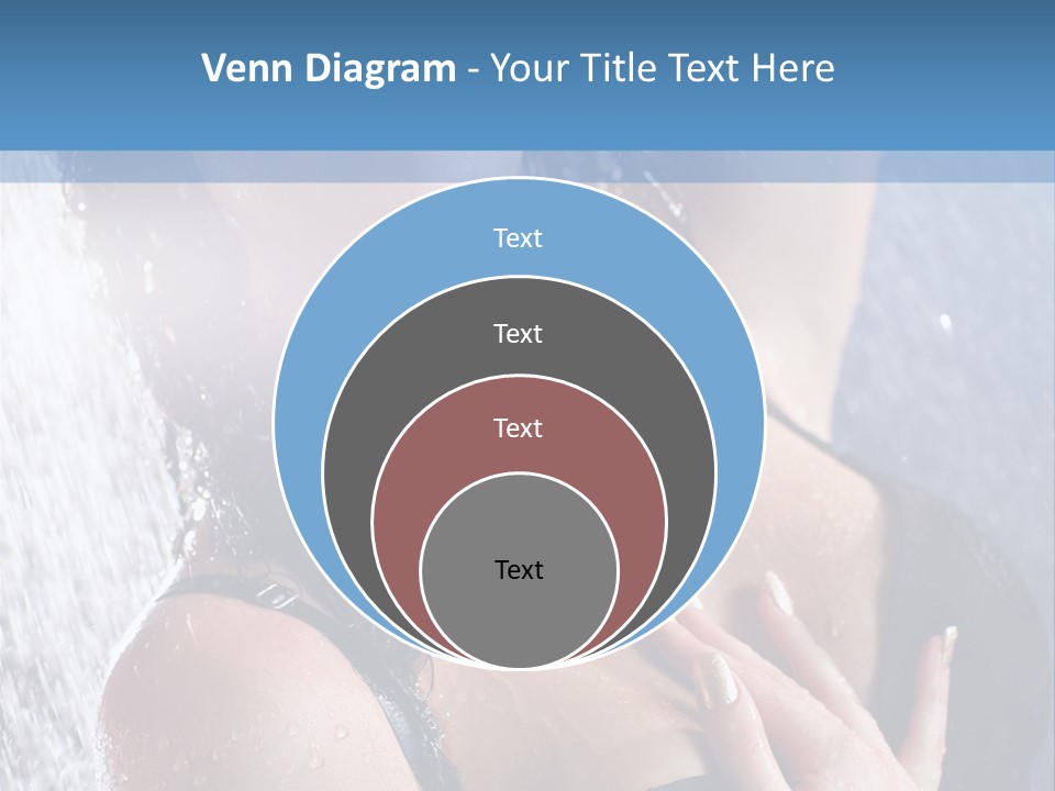 A Woman In A Black Bikini Posing Under A Shower PowerPoint Template