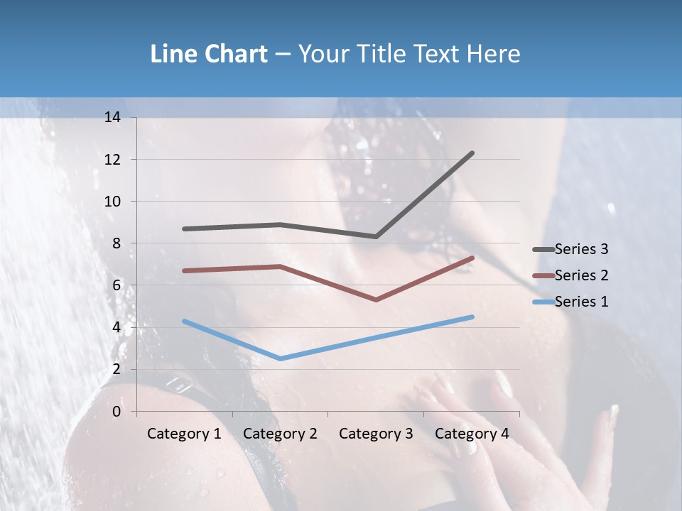 A Woman In A Black Bikini Posing Under A Shower PowerPoint Template